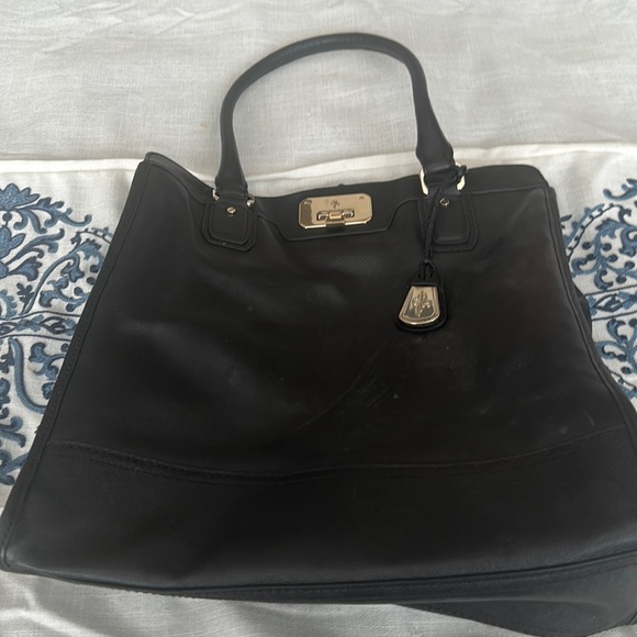 Cole Haan black leather 14 by 14” leather bag gorgeous - Picture 2 of 15